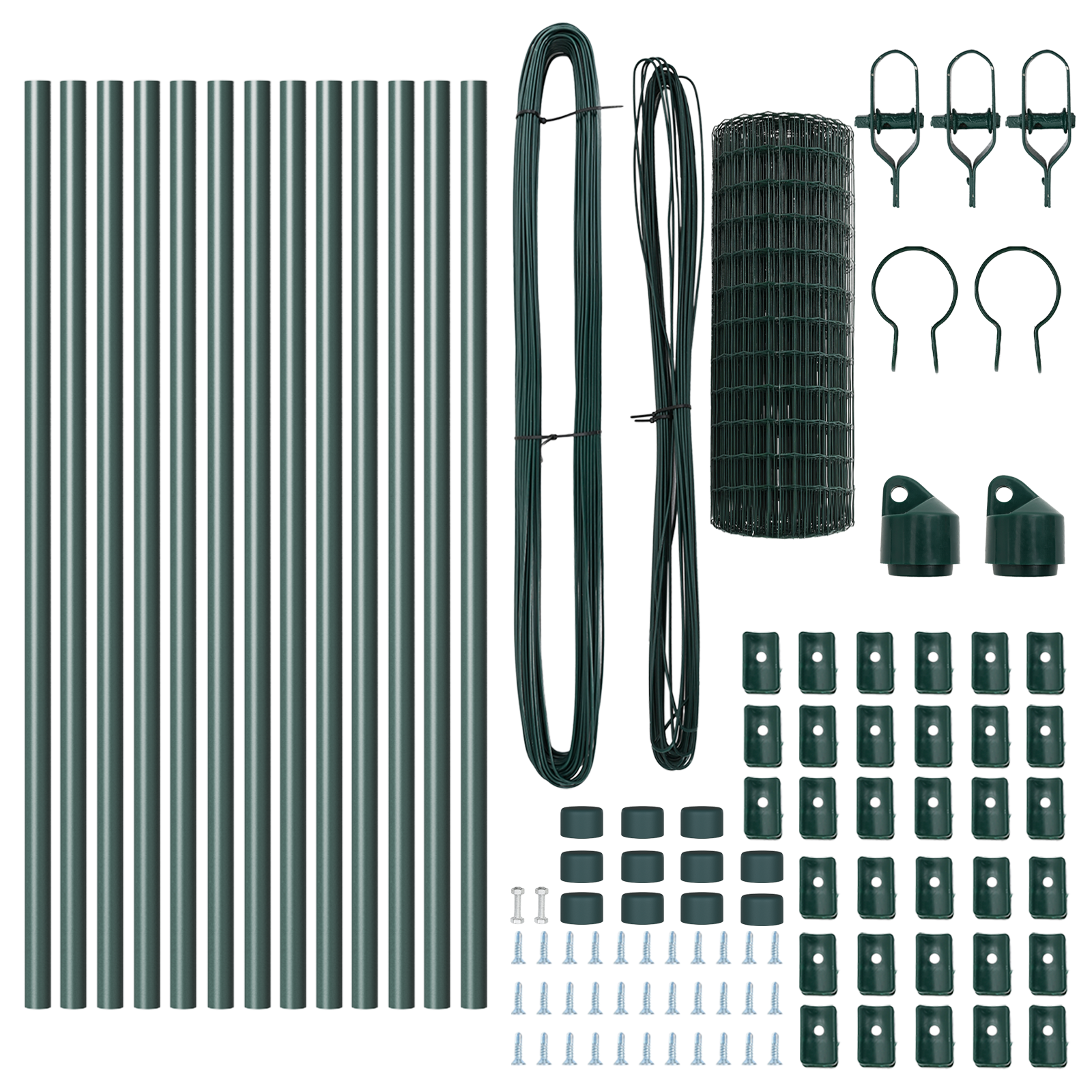 Recinto Euro con 13 pali 0.6x25 m Acciaio zincato Verde