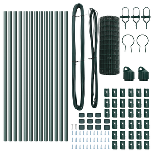 Euro Fence con 13 Post 0.8x25 m Acciaio Zincato Verde