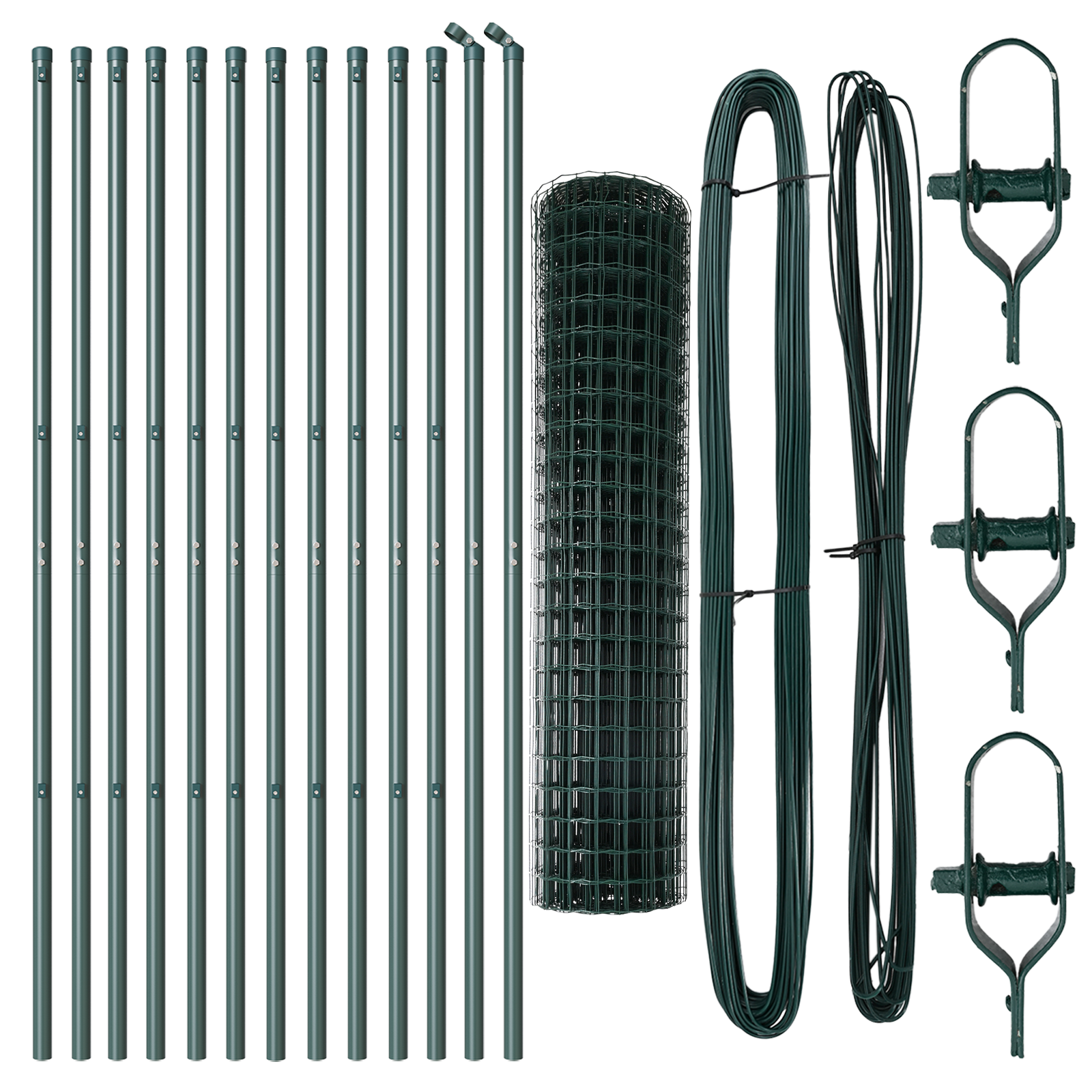 Recinzione Euro con 13 Post 1x25 m Acciaio zincato Verde