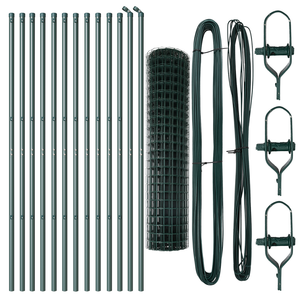 Recinzione Euro con 13 Post 1x25 m Acciaio zincato Verde
