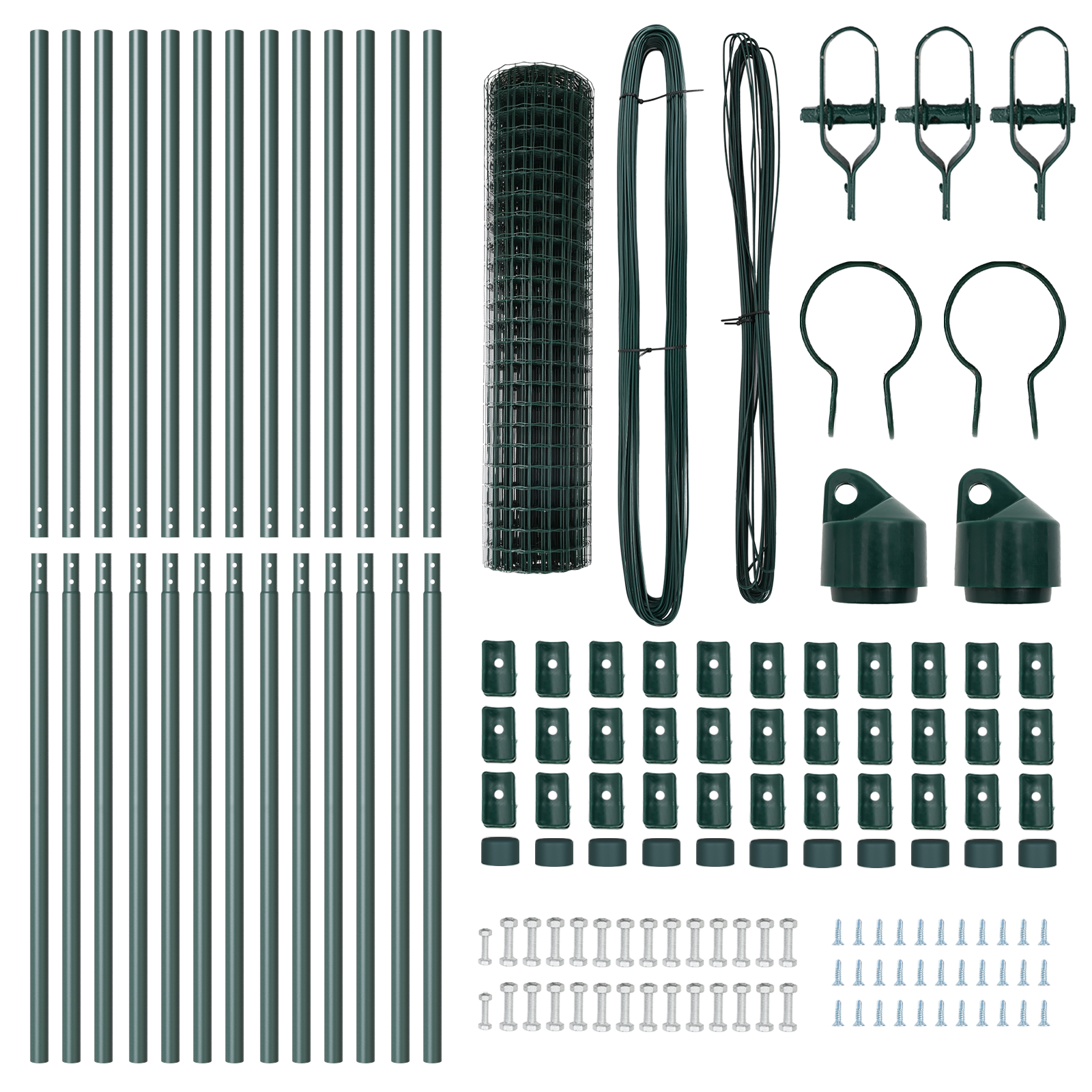 Recinzione Euro con 13 Post 1x25 m Acciaio zincato Verde