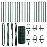 Recinzione Euro con 13 Pali 0,6x50 m Acciaio Galvanizzato Verde