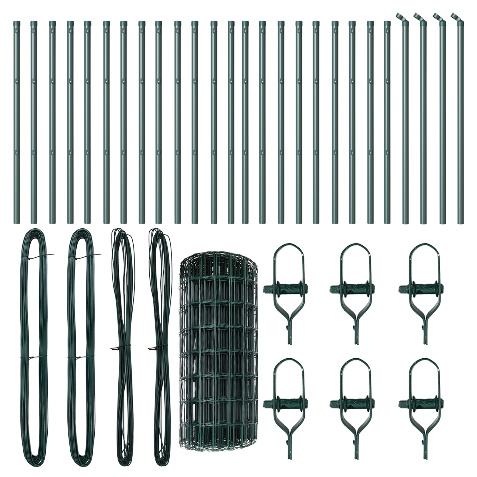 Recinzione Euro con 13 Poste 0.4x50 m Acciaio Zincato Verde