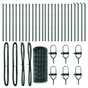 Recinzione Euro con 13 Poste 0.4x50 m Acciaio Zincato Verde