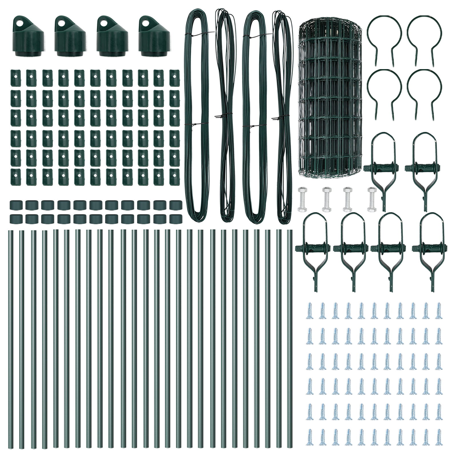 Recinzione Euro con 13 Poste 0.4x50 m Acciaio Zincato Verde