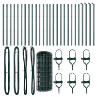 Recinzione Euro con 13 Post 0.6x50 m Acciaio Zincato Verde