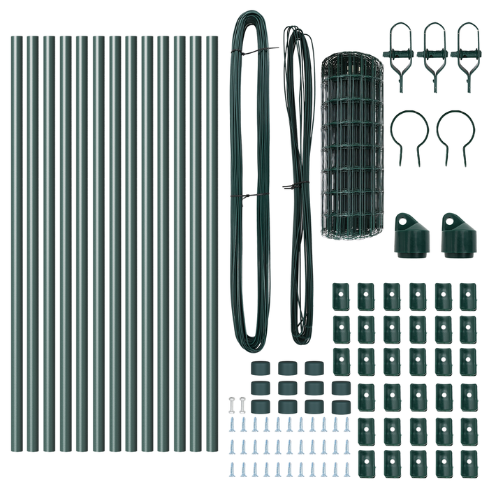 Recinzione Europea con 13 Post 0.8x25 m Acciaio Galvanizzato Verde
