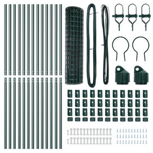 Recinzione Euro con 13 Pali 1x25 m Acciaio Galvanizzato Verde