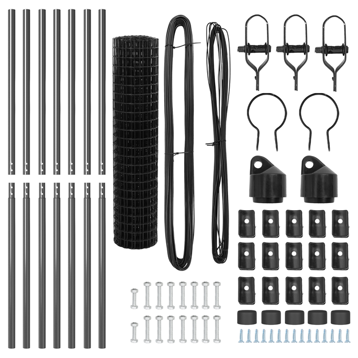 Recinzione Euro con 7 pali 1.4x10 m in acciaio zincato grigio
