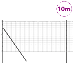 Recinzione Euro con 7 Post 1x10 m Acciaio zincato Grigio