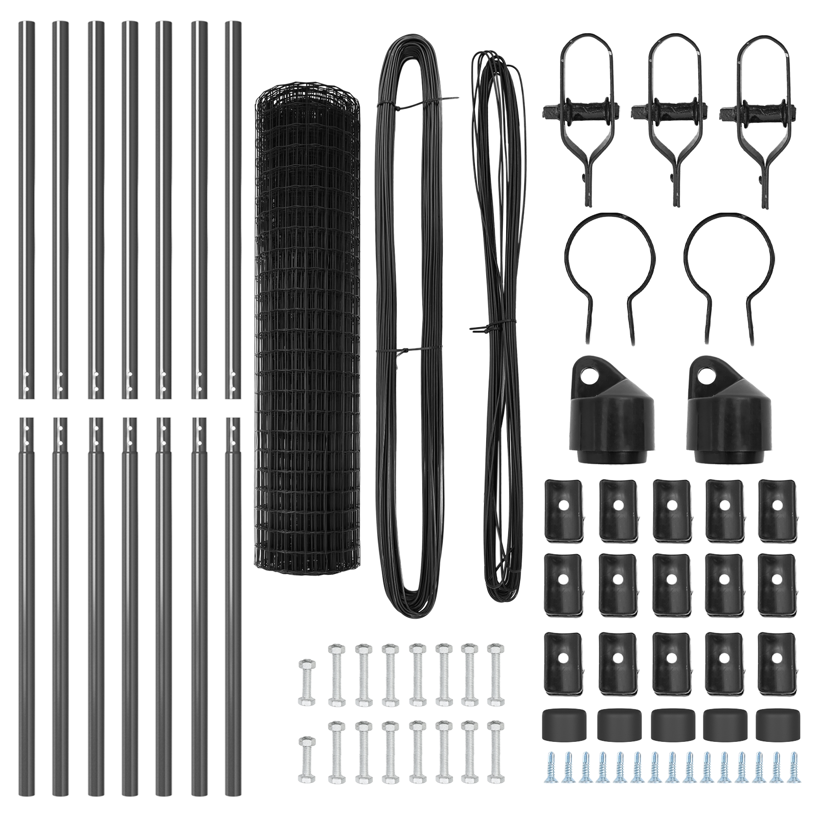 Euro Fence con 7 pali 1.2x10 m Acciaio zincato Grigio