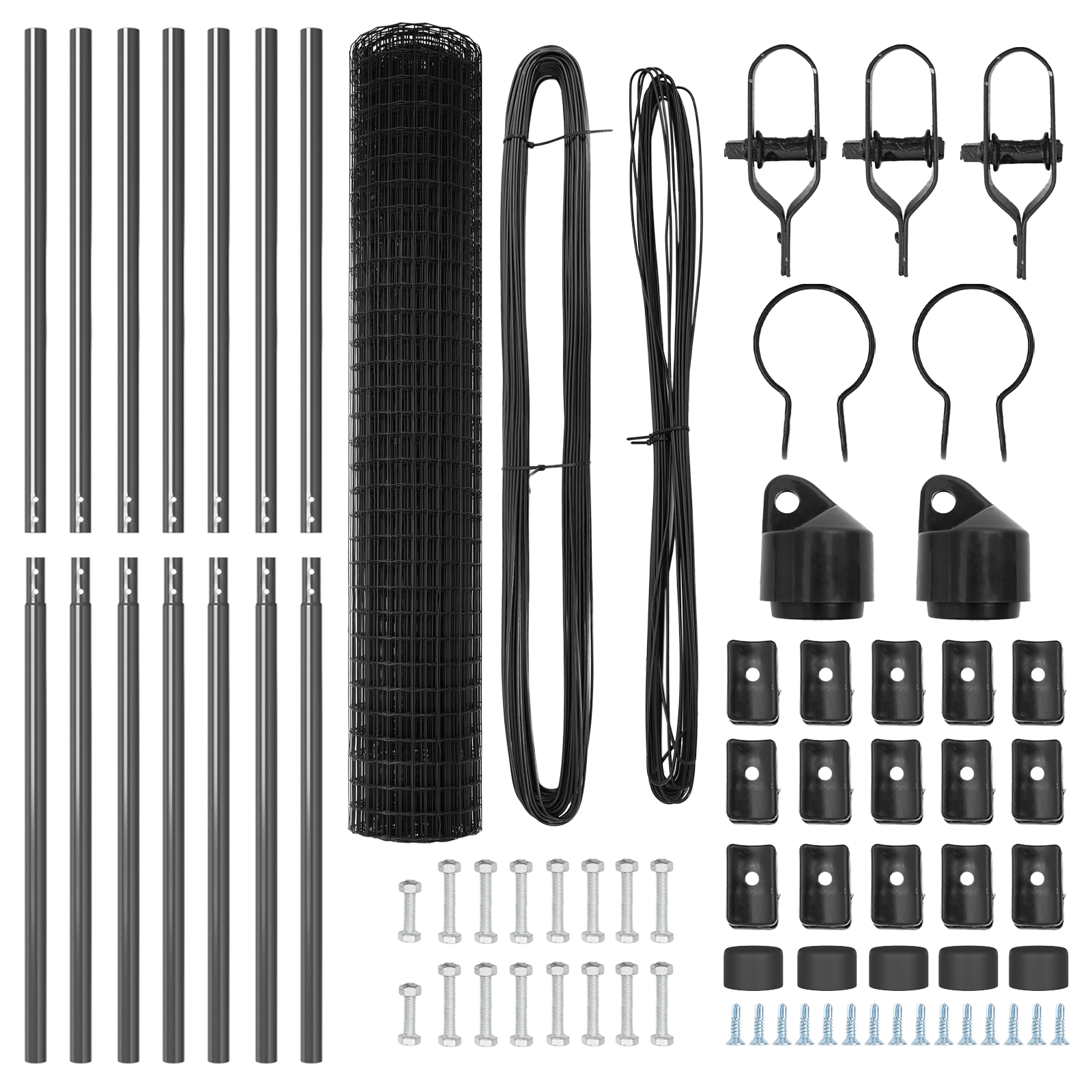 Recinzione Euro con 7 Post 1,5x10 m Acciaio Zincato Grigio