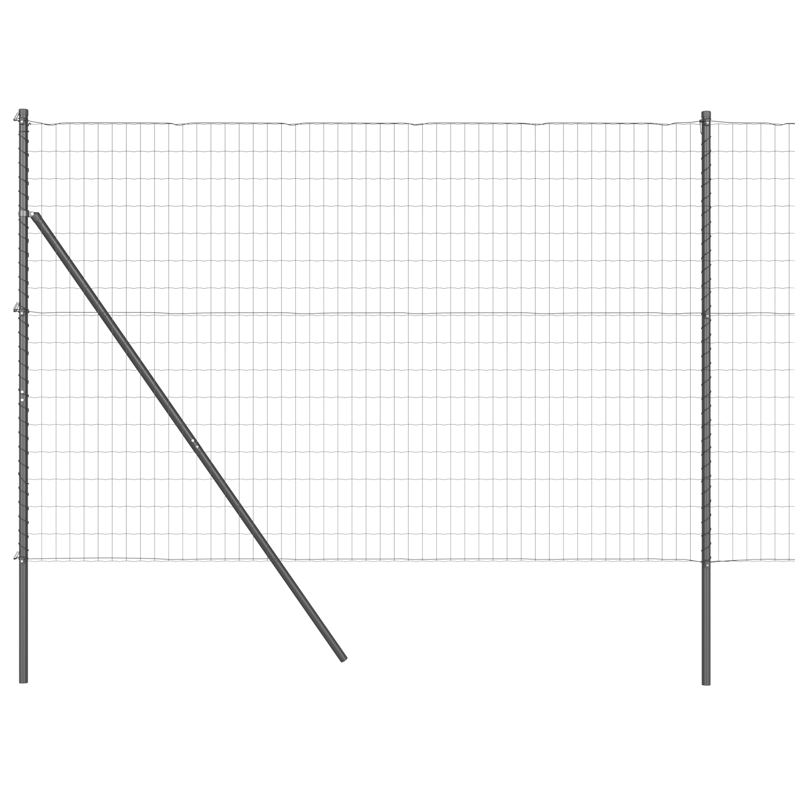 Recinzione Euro con 7 post 1.6x10 m Acciaio Zincato Grigio