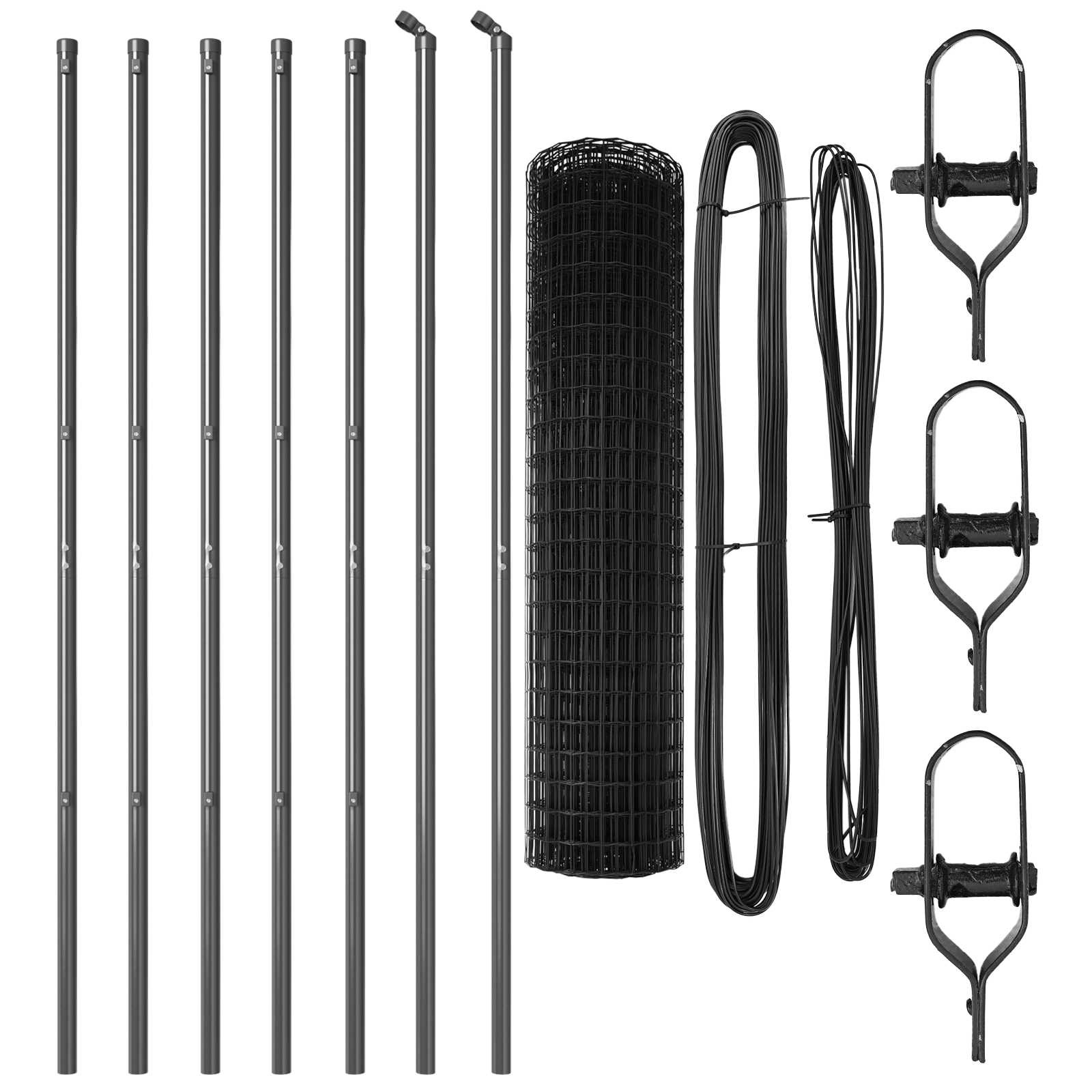 Euro Fence con 7 Post 1.4x10 m Acciaio Zincato Grigio