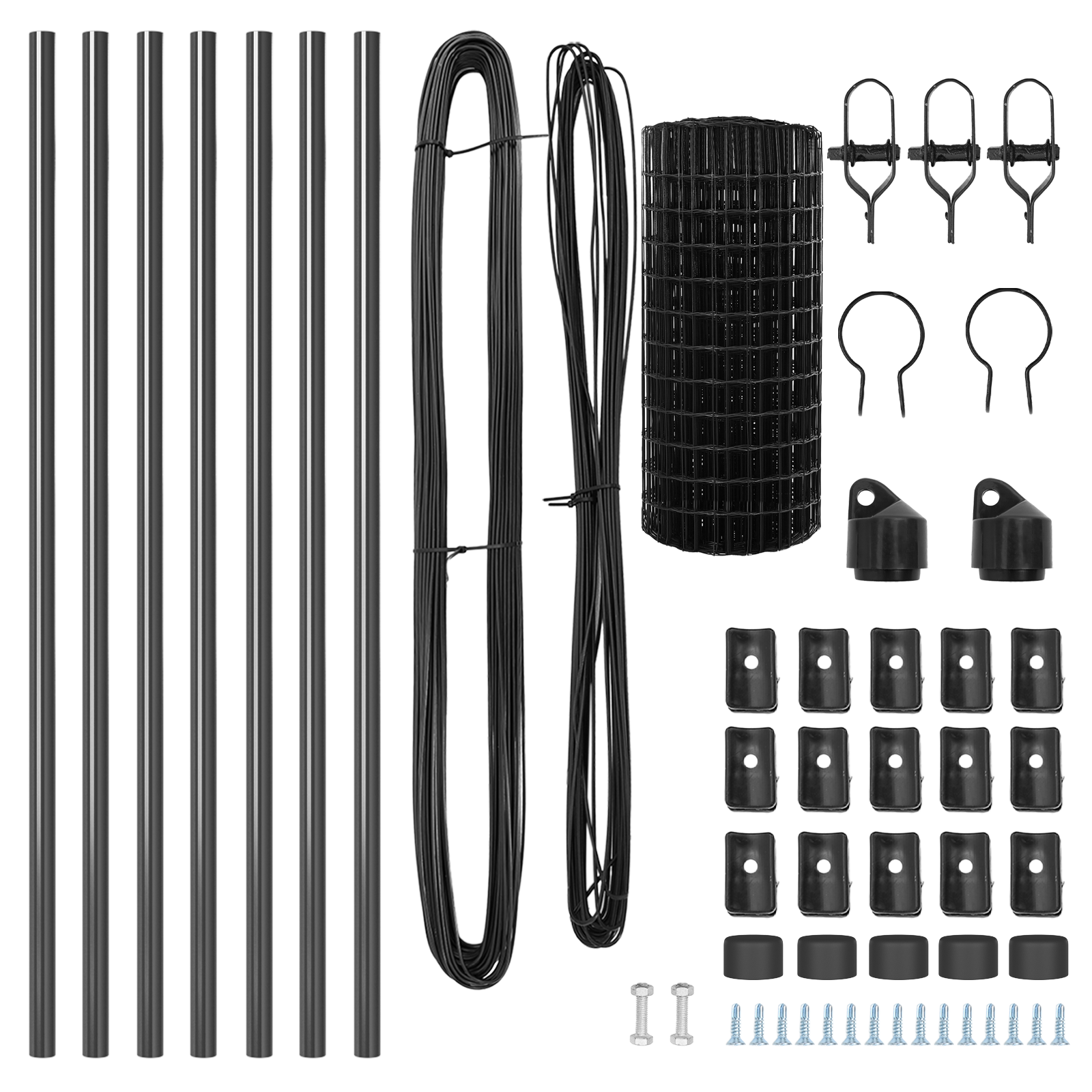 Recinzione grigia Set di 2 Grigio Metallo Grande Durevole