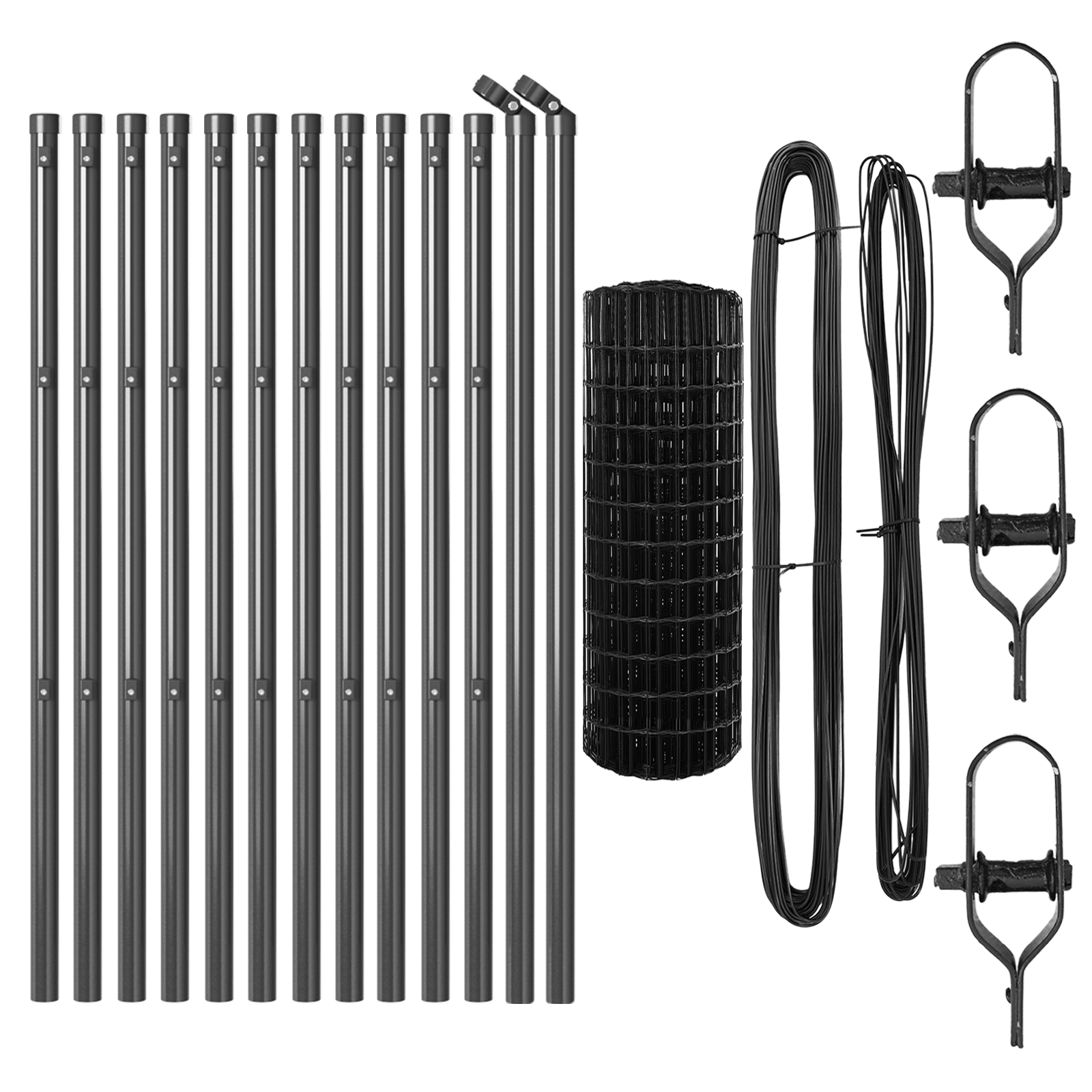 Euro Fence con 13 Pali 0.6x25 m Acciaio Zincato Grigio