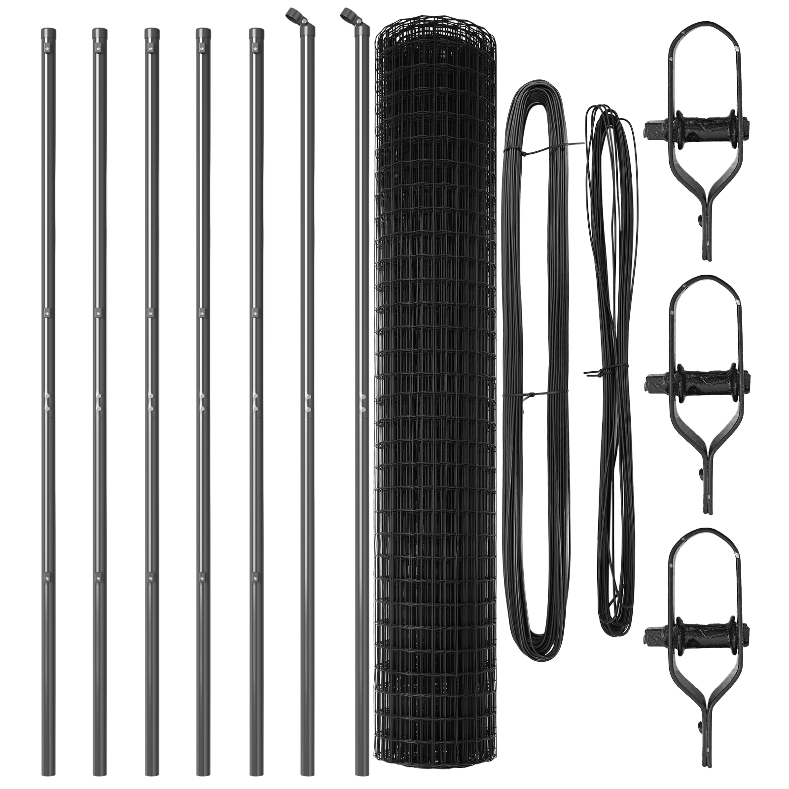 Euro Fence con 7 Post 1.6x10 m Acciaio Zincato Grigio