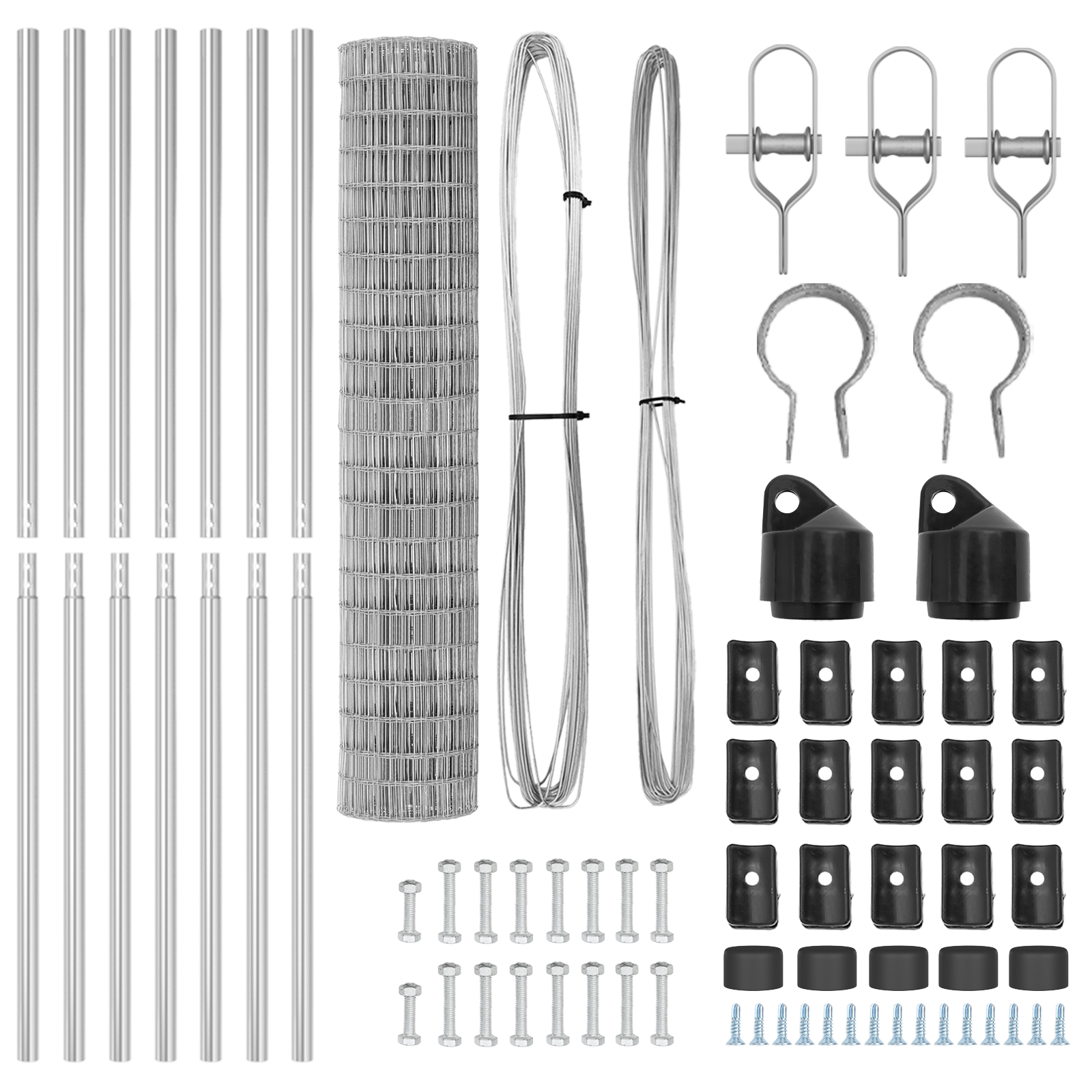 Recinzione Euro con 7 Post 1.6x10 m Acciaio Zincato