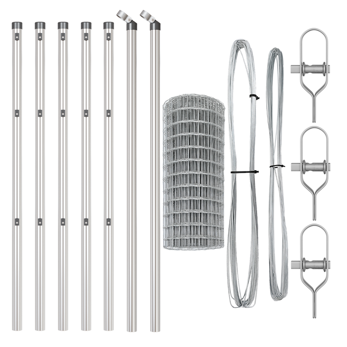 Recinzione Euro con 7 Post 0.8x10 m in Acciaio Zincato