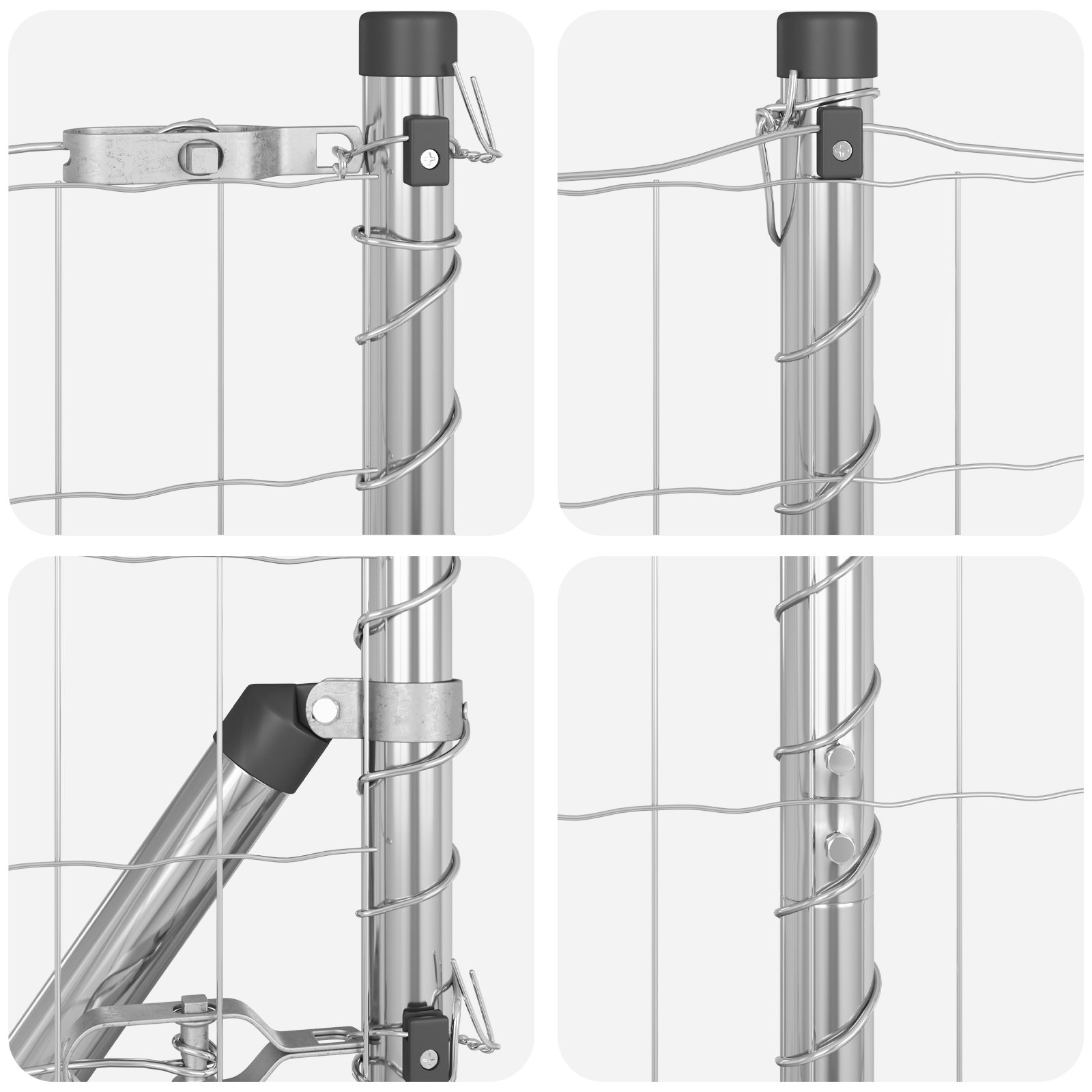 Recinzione Euro con 13 Post 1x25 m Acciaio Zincato