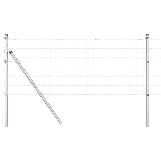 Euro Fence con 13 Pali 0.6x25 m Acciaio Galvanizzato