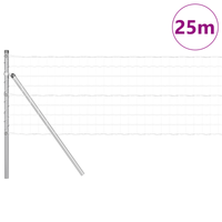 Recinzione Europea con 13 Pali 0.6x25 m Acciaio Zincato