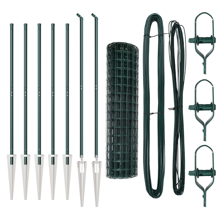 Recinzione Euro con 7 Posti a Picco 1,2x10 m Acciaio Verniciato Verde