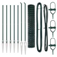 Recinzione Euro con 7 pali a punta 1,6x10 m in acciaio zincato verde