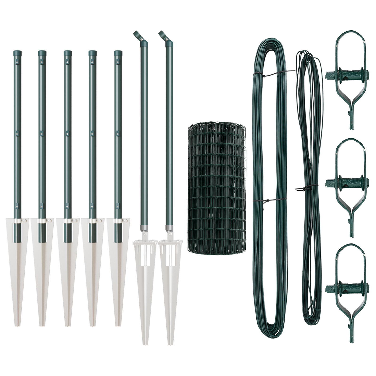 Recinzione Euro con 7 Picchetti 0.4x10 m Acciaio Zincato Verde