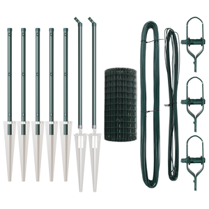 Recinzione Euro con 7 Picchetti 0.4x10 m Acciaio Zincato Verde