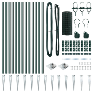 Recinzione Euro con 13 Picchetti 0.8x25 m Acciaio Zincato Verde