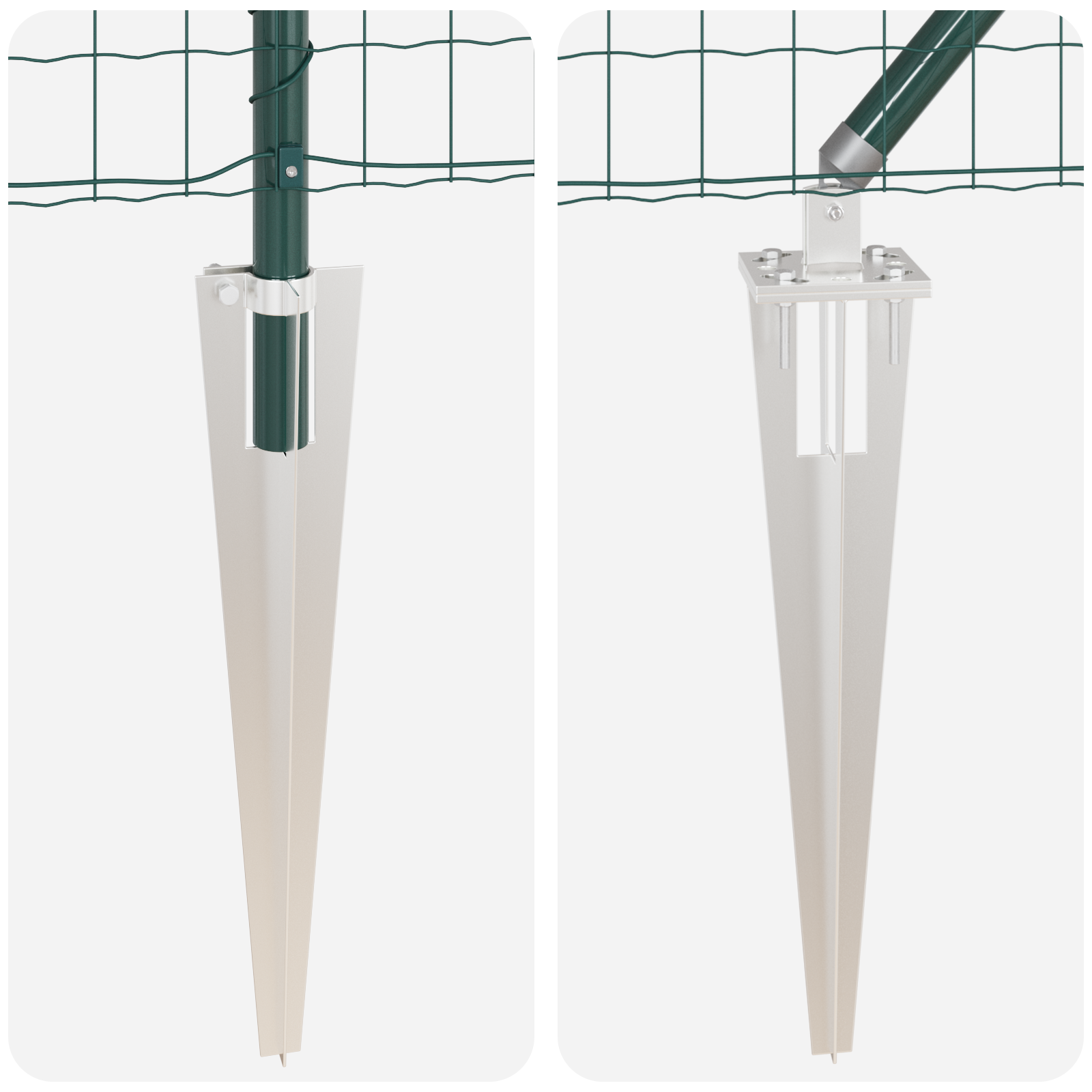 Euro Fence con 13 Pali a Punta 1x25 m Acciaio Zincato Verde