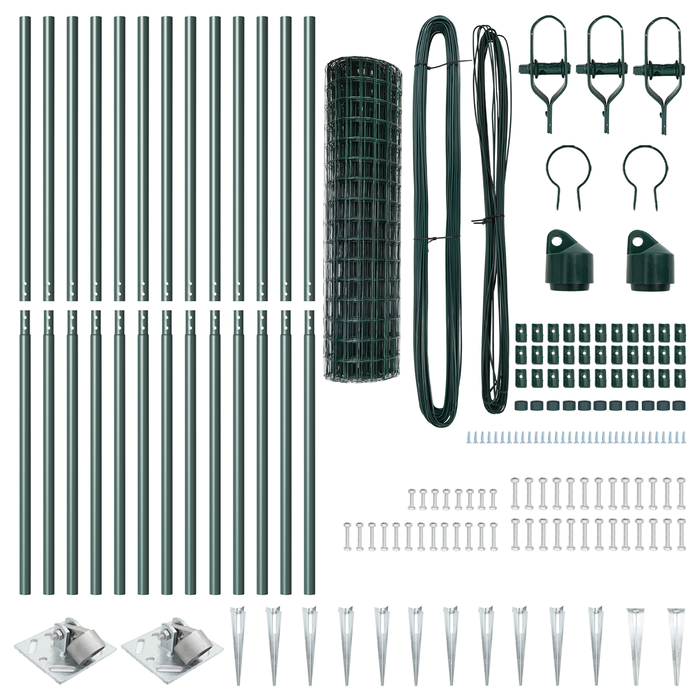 Recinzione Euro con 13 picchetti 1.2x25m in acciaio zincato verde