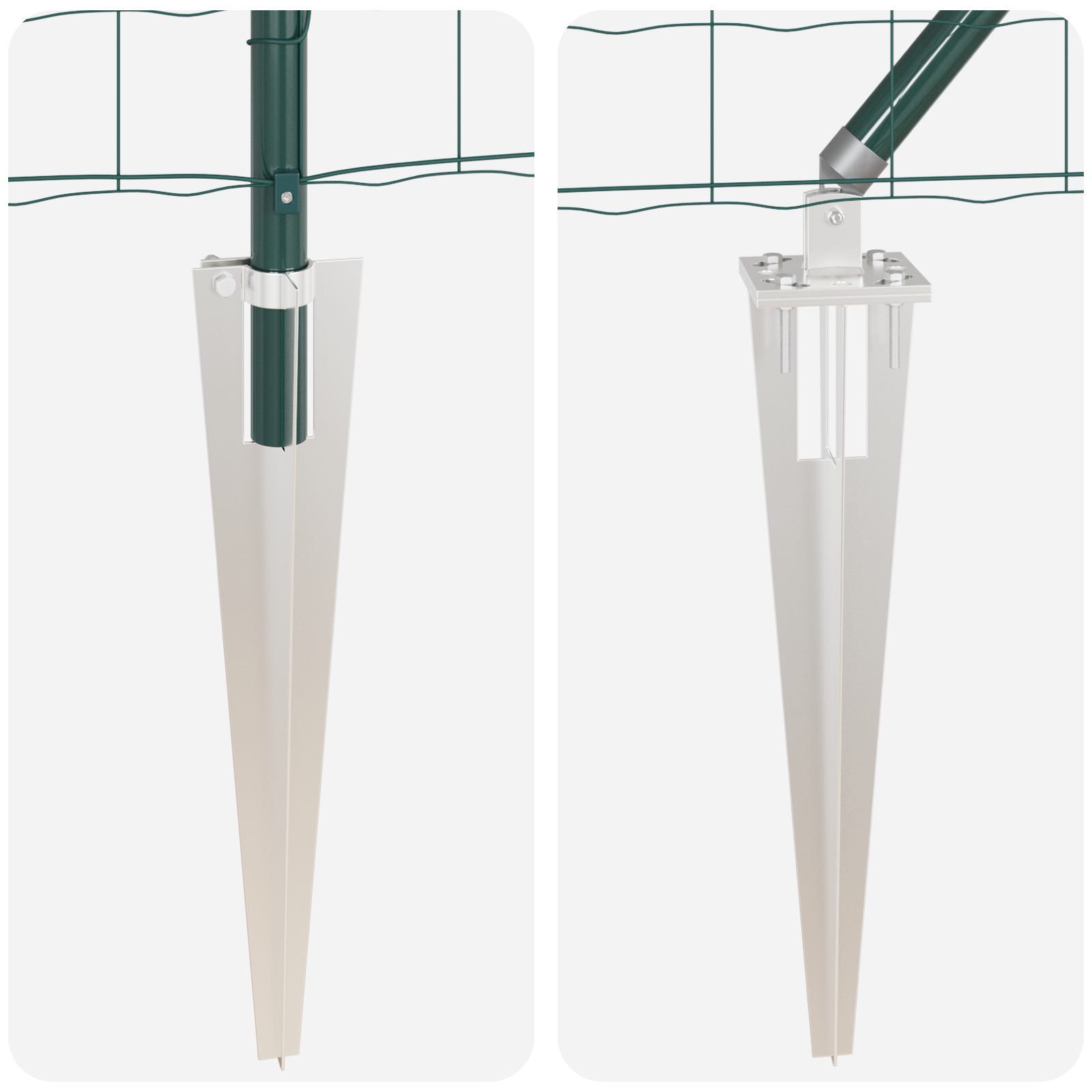 Recinzione Euro con 13 Picchetti 0.6x25 m Acciaio Zincato Verde