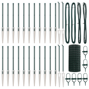 Recinzione Euro con 13 pali a punta 0,6x50 m acciaio zincato verde