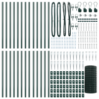 Recinzione Euro con 13 pali a punta 0,6x50 m acciaio zincato verde
