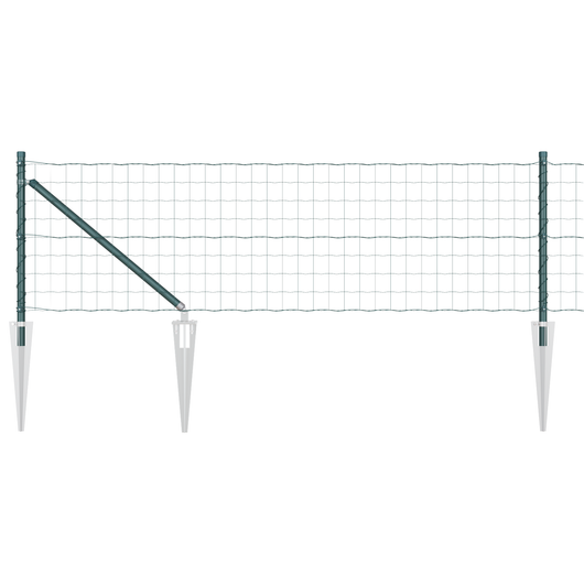 Euro Fence con 7 pali a picco 0.4x10 m Acciaio zincato Verde
