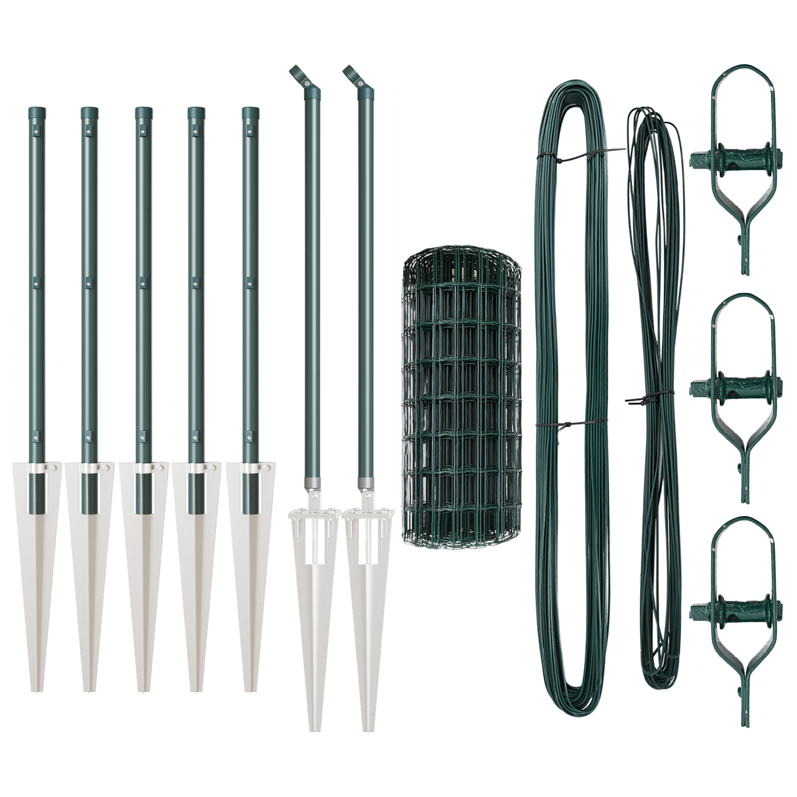 Euro Fence con 7 pali a picco 0.4x10 m Acciaio zincato Verde