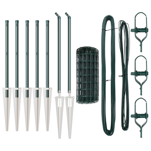 Euro Fence con 7 pali a picco 0.4x10 m Acciaio zincato Verde