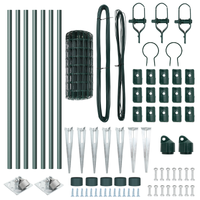 Euro Fence con 7 pali a picco 0.4x10 m Acciaio zincato Verde