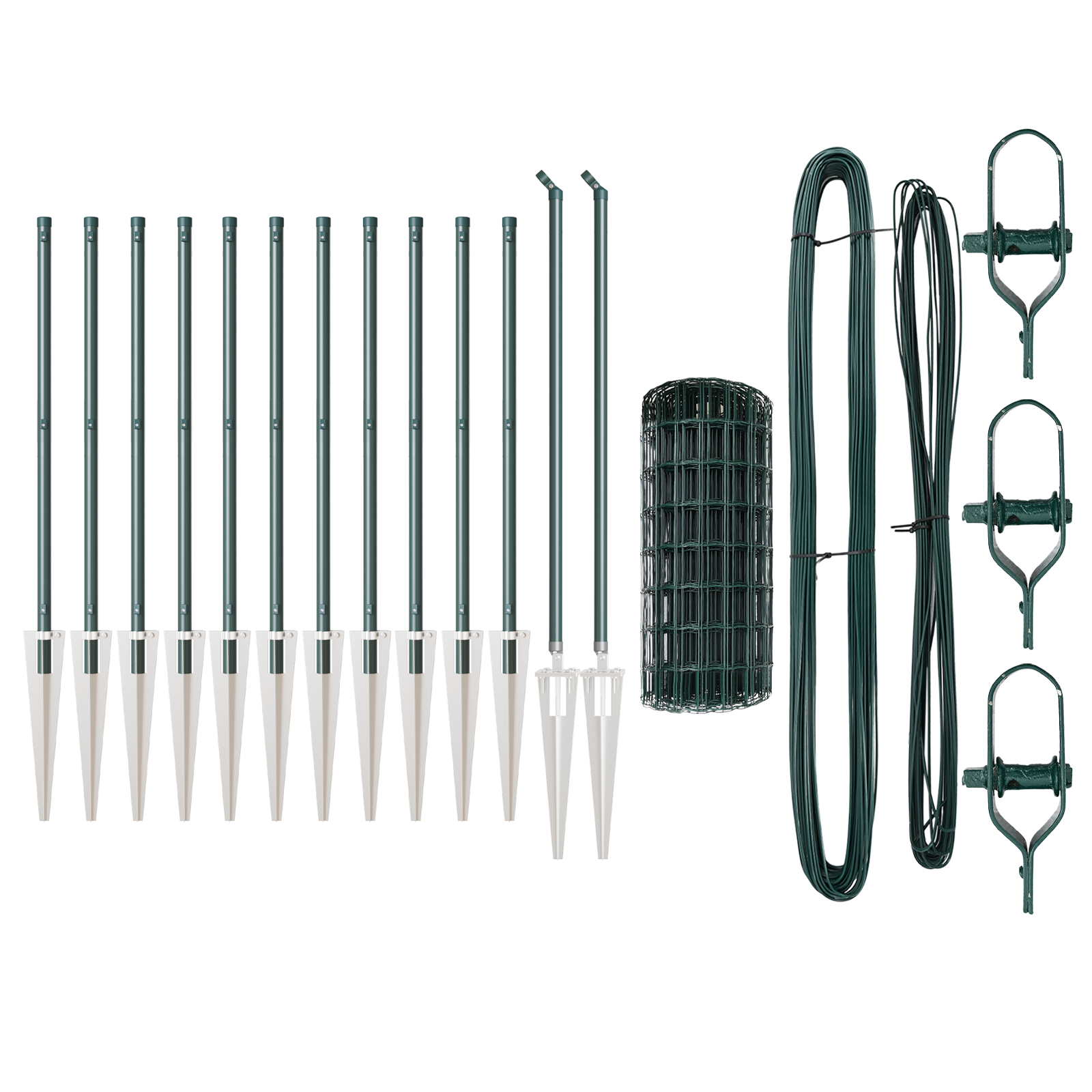 Recinzione Euro con 13 Pali a Punta 0,8x25 m Acciaio Zincato Verde