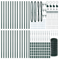 Recinzione Euro di con 13 pali a picco 0.4x50 m acciaio zincato verde