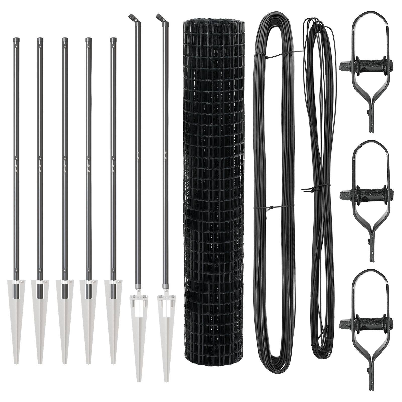 Recinzione Euro con 7 Poste a Punta 1,5x10 m Acciaio Zincato Grigio