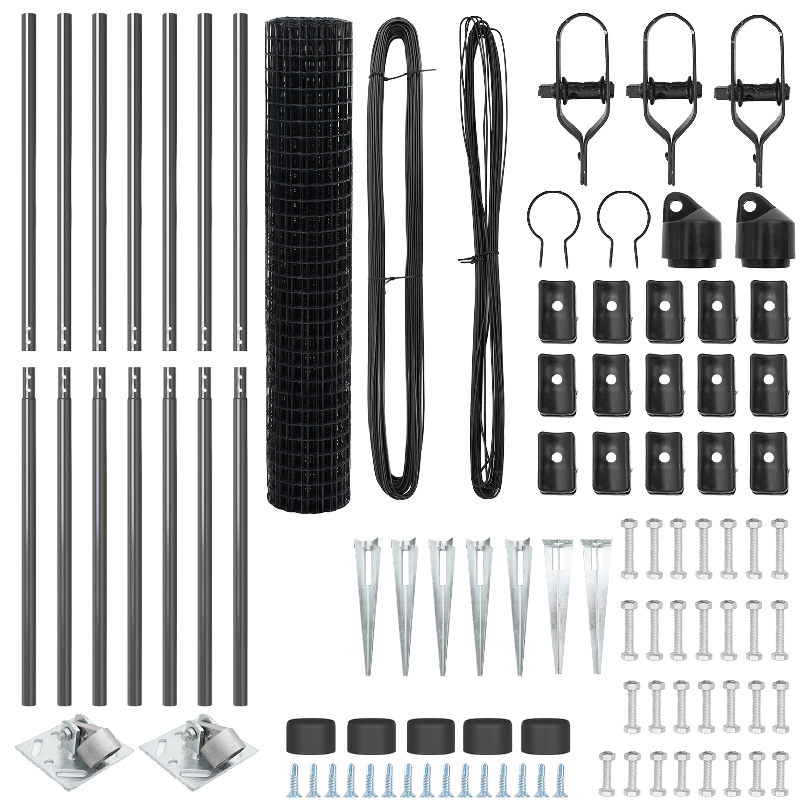 Recinzione Euro con 7 Poste a Punta 1,5x10 m Acciaio Zincato Grigio