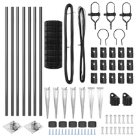 Recinto Euro con 7 pali a punta 0.6x10 m Acciaio galvanizzato grigio