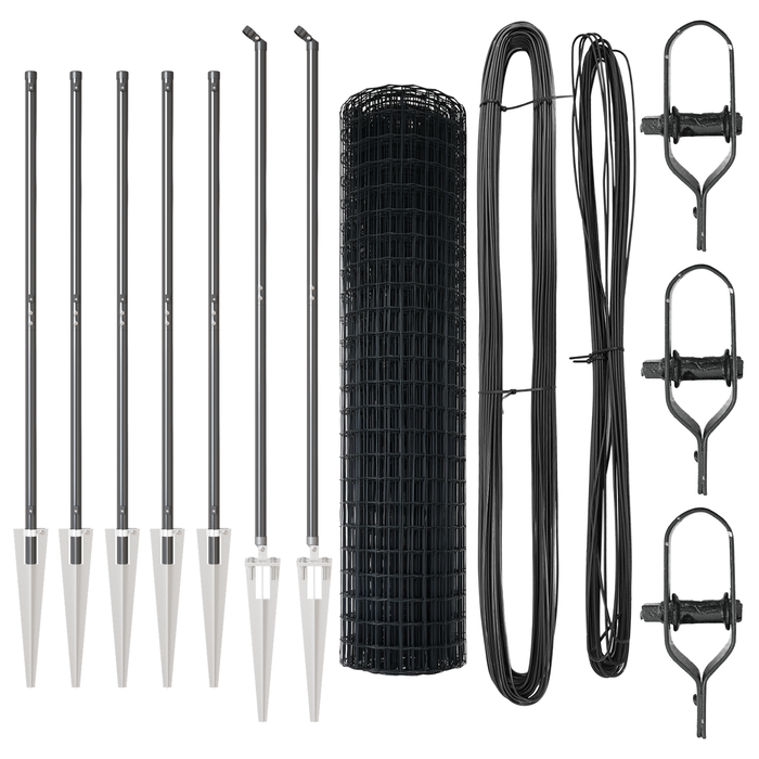 Recinzione Euro con 7 pali appuntiti 1.4x10 m acciaio galvanizzato grigio