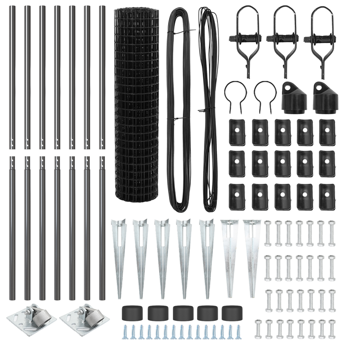 Recinzione Euro di con 7 pali a punta 1,2 x 10 m Acciaio zincato Grigio