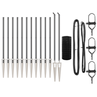 Recinzione Euro con 13 pali a punta 0,4x25 m acciaio zincato grigio