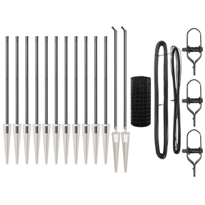 Euro Fence con 13 Pali a Spillo 1x25 m Acciaio Zincato Grigio