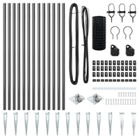 Euro Fence con 13 Pali a Spillo 1x25 m Acciaio Zincato Grigio